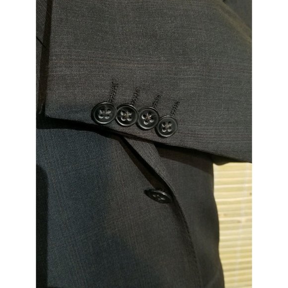 JHANE BARNES 44R MENSWEAR MEN'S SPORT COAT BESPOKE BLACK 100% WOOL 2-BUTTON B371 - Picture 2 of 8